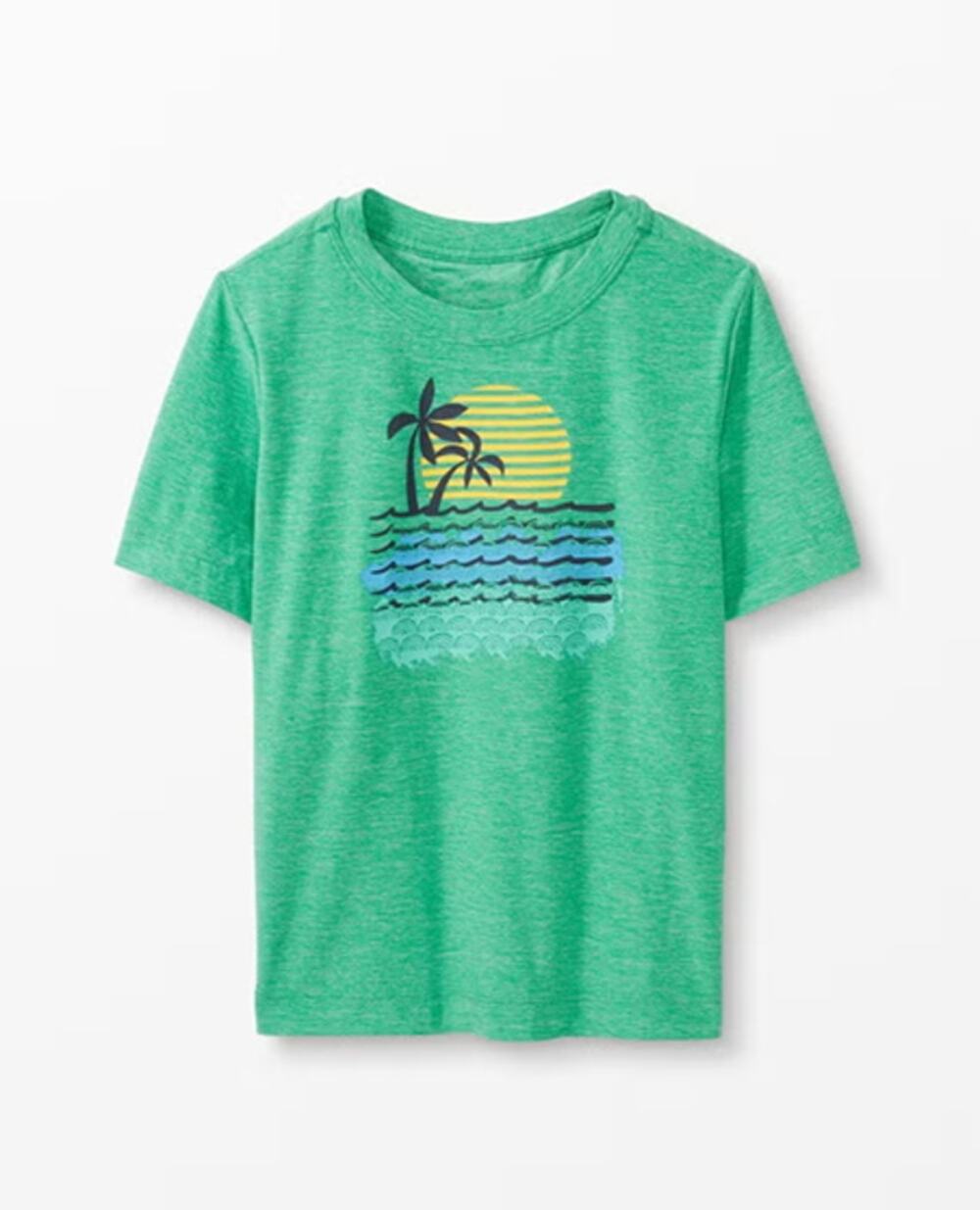 Hanna Andersson Kids' Sunblock UV Art Short Sleeve Crew Neck Tee Go Green Size 3